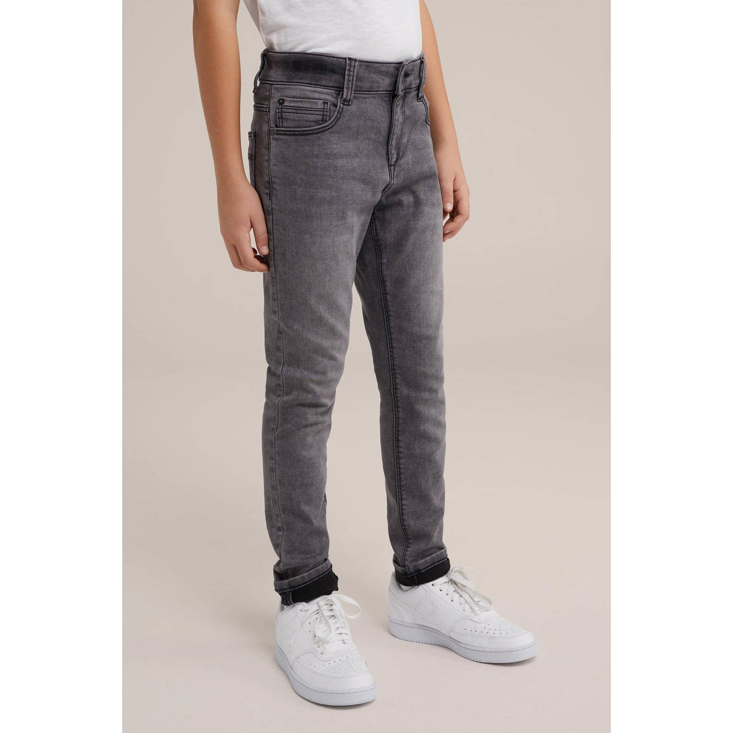 WE Fashion Blue Ridge slim fit jeans soft grey denim