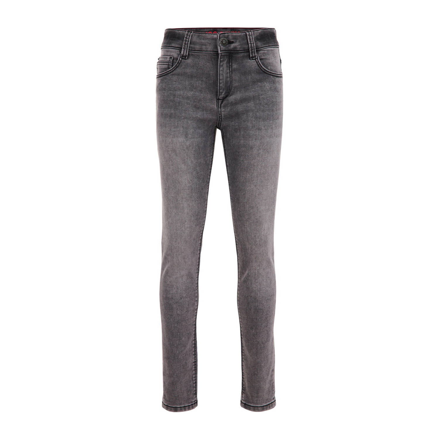 WE Fashion Blue Ridge slim fit jeans soft grey denim Grijs Jongens Stretchdenim 110