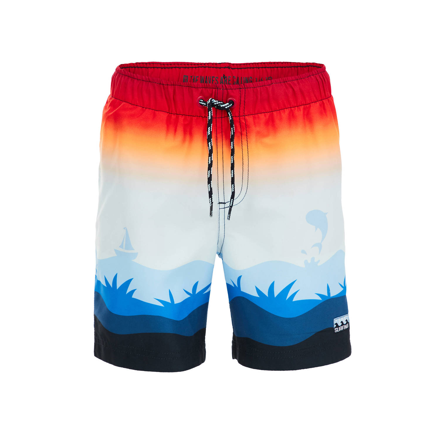 WE Fashion zwemshort rood blauw oranje