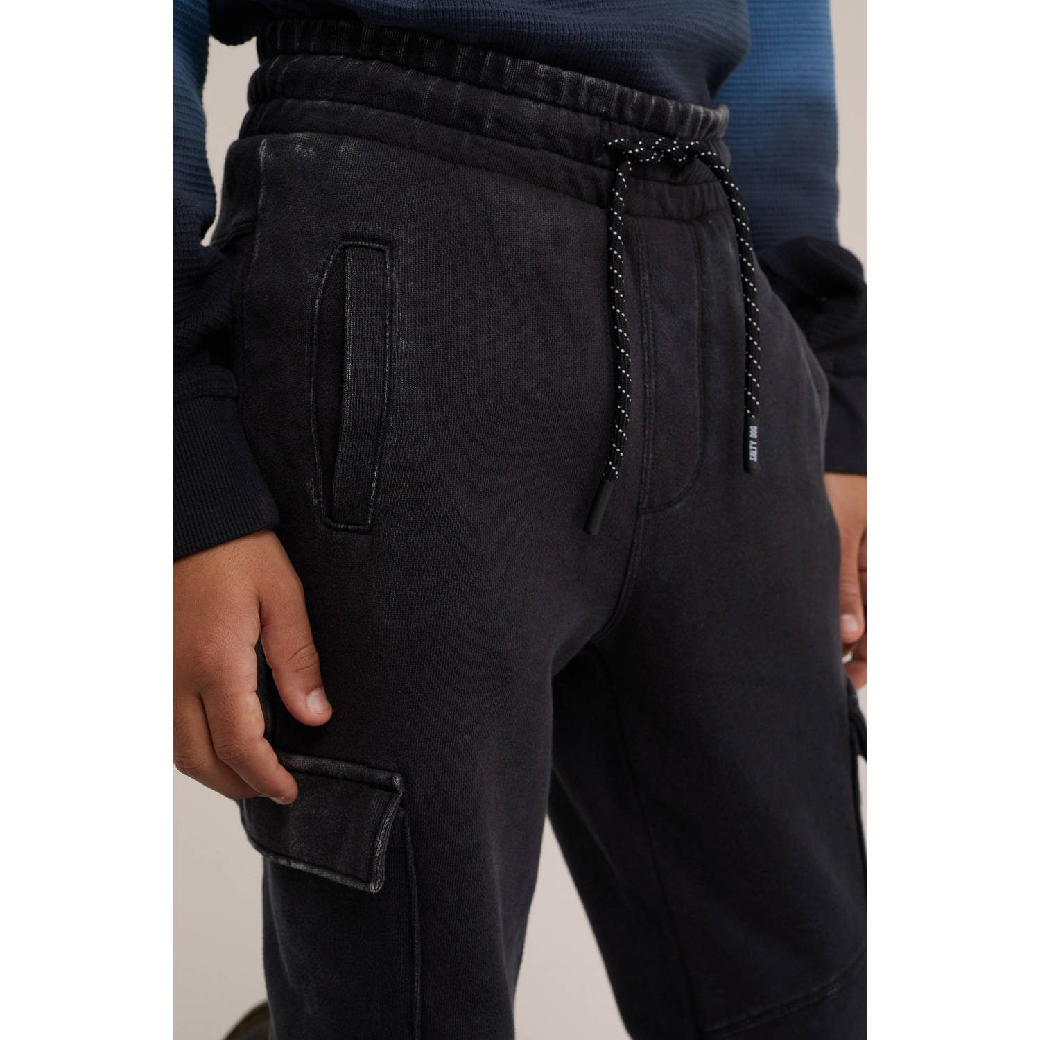WE Fashion slim fit joggingbroek zwart