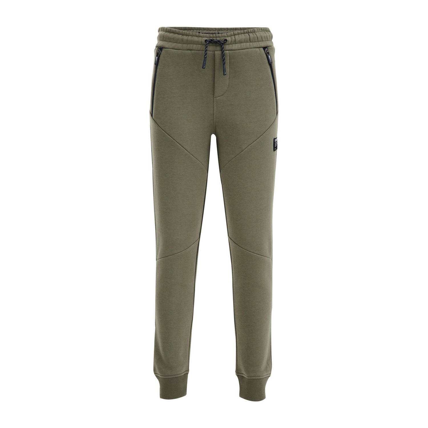 WE Fashion slim fit joggingbroek olijfgroen