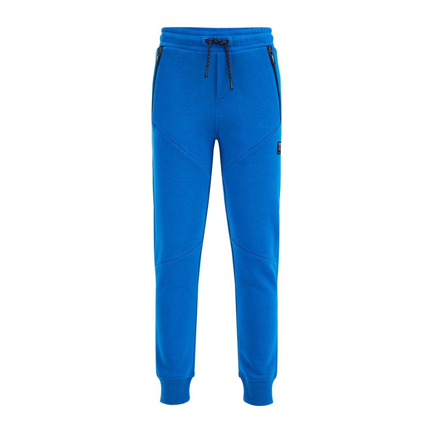 WE Fashion slim fit joggingbroek kobaltblauw Jongens Sweat Effen 176