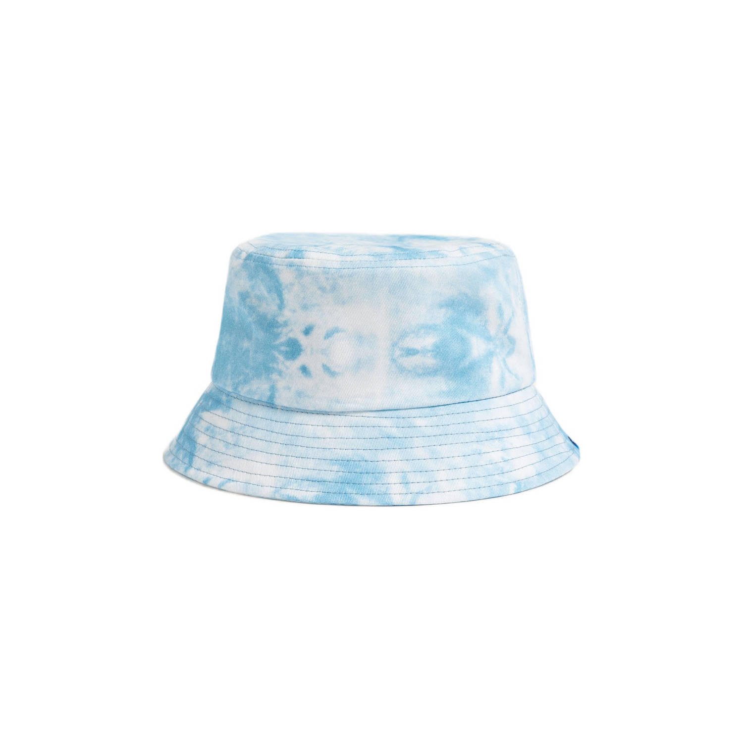 WE Fashion tie-dye bucket hoed blauw wit
