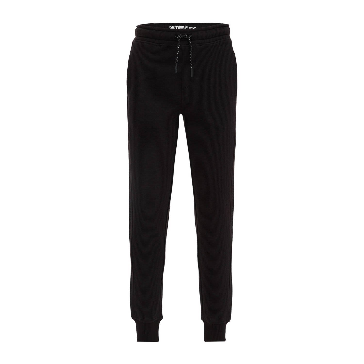 WE Fashion joggingbroek zwart Jongens Biologisch katoen Effen 116