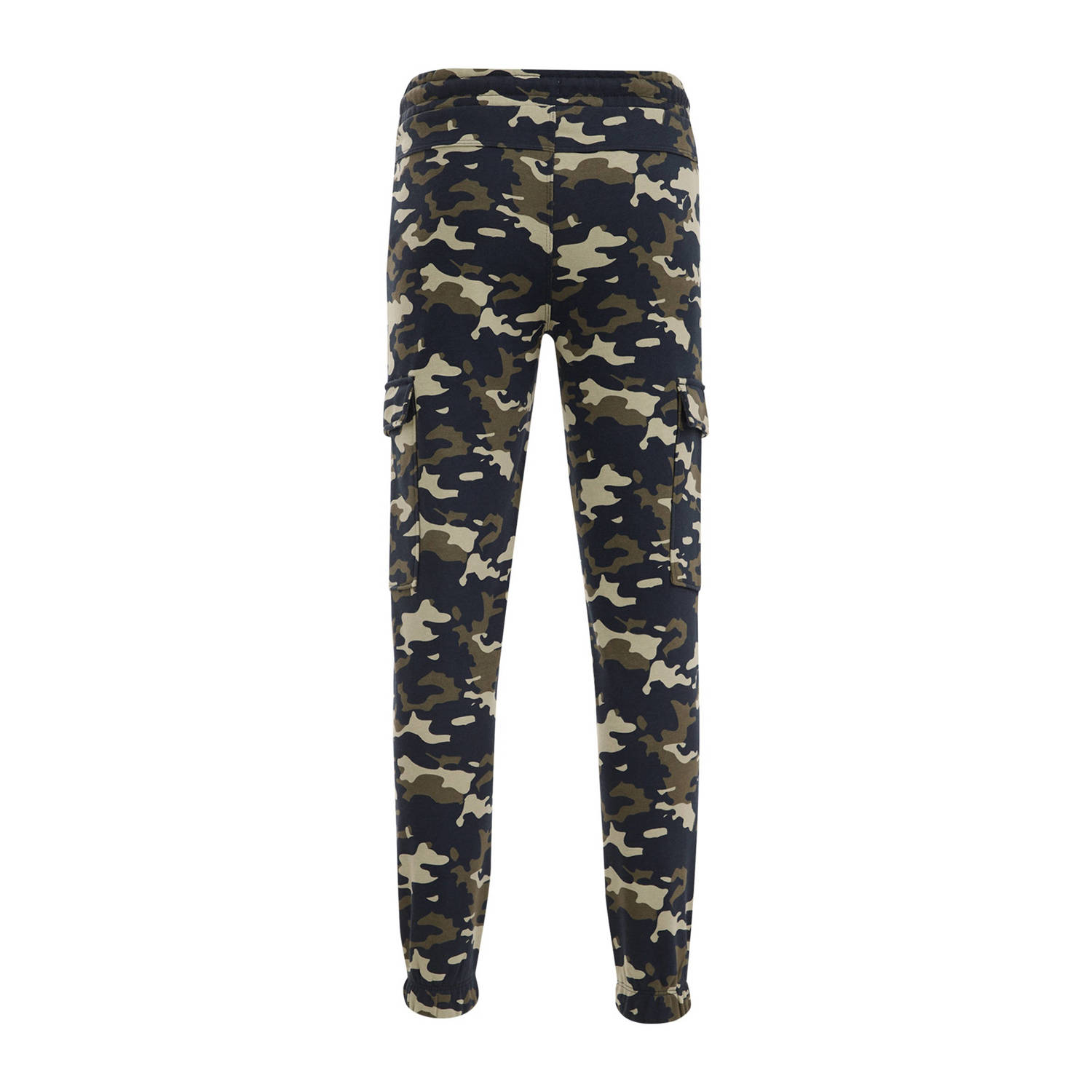 WE Fashion slim fit joggingbroek met camouflageprint groen donkerblauw