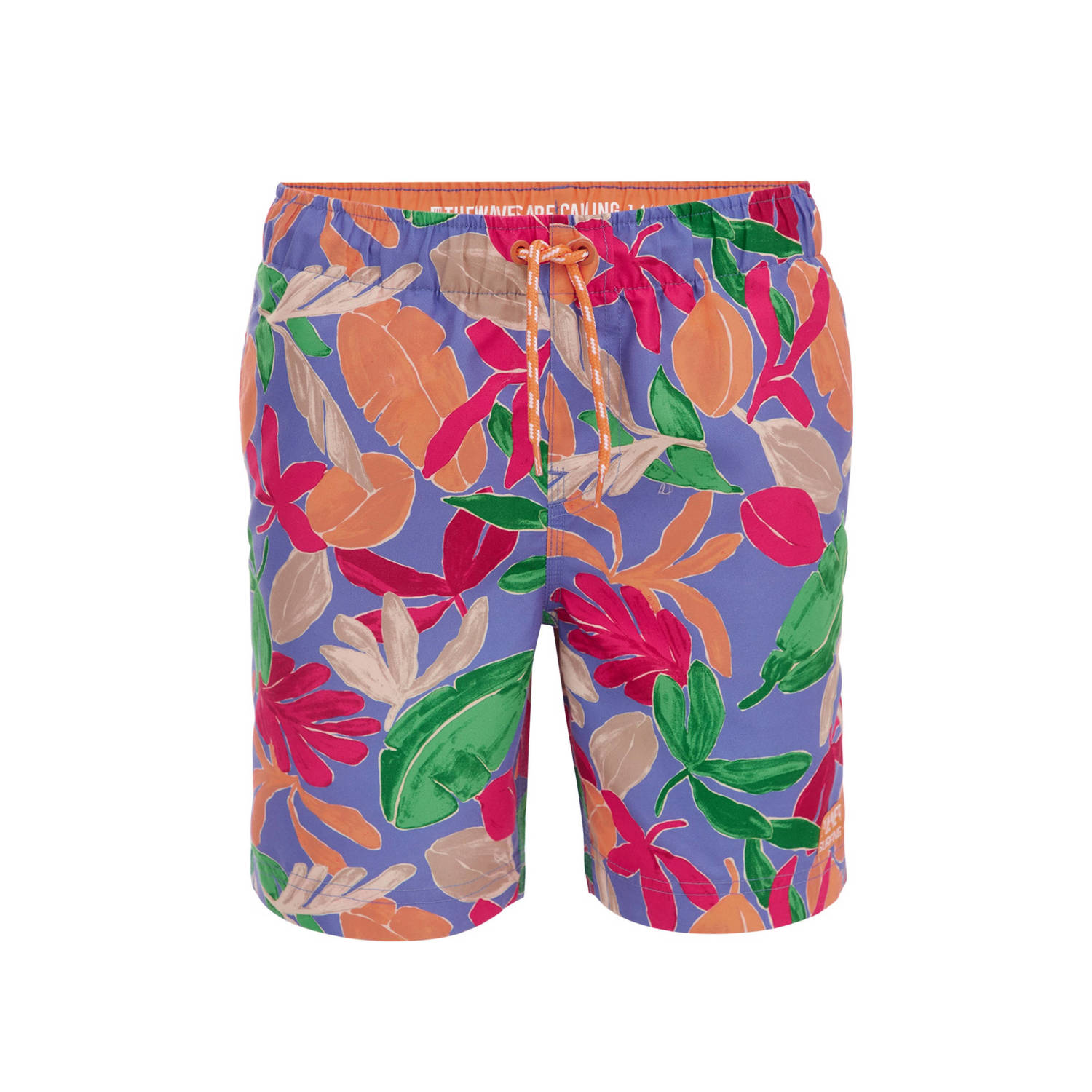 WE Fashion zwemshort blauw roze groen Jongens Gerecycled polyester Bloemen 110 116