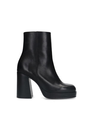   leren enkellaarzen zwart