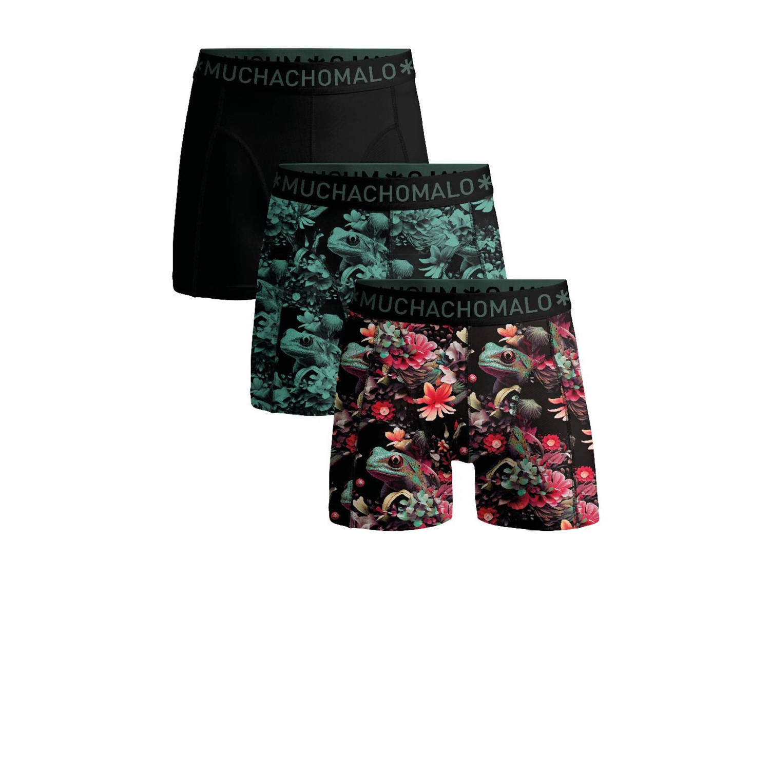 Muchachomalo boxershorts set van 3 Multi Jongens Katoen Dierenprint 158 164