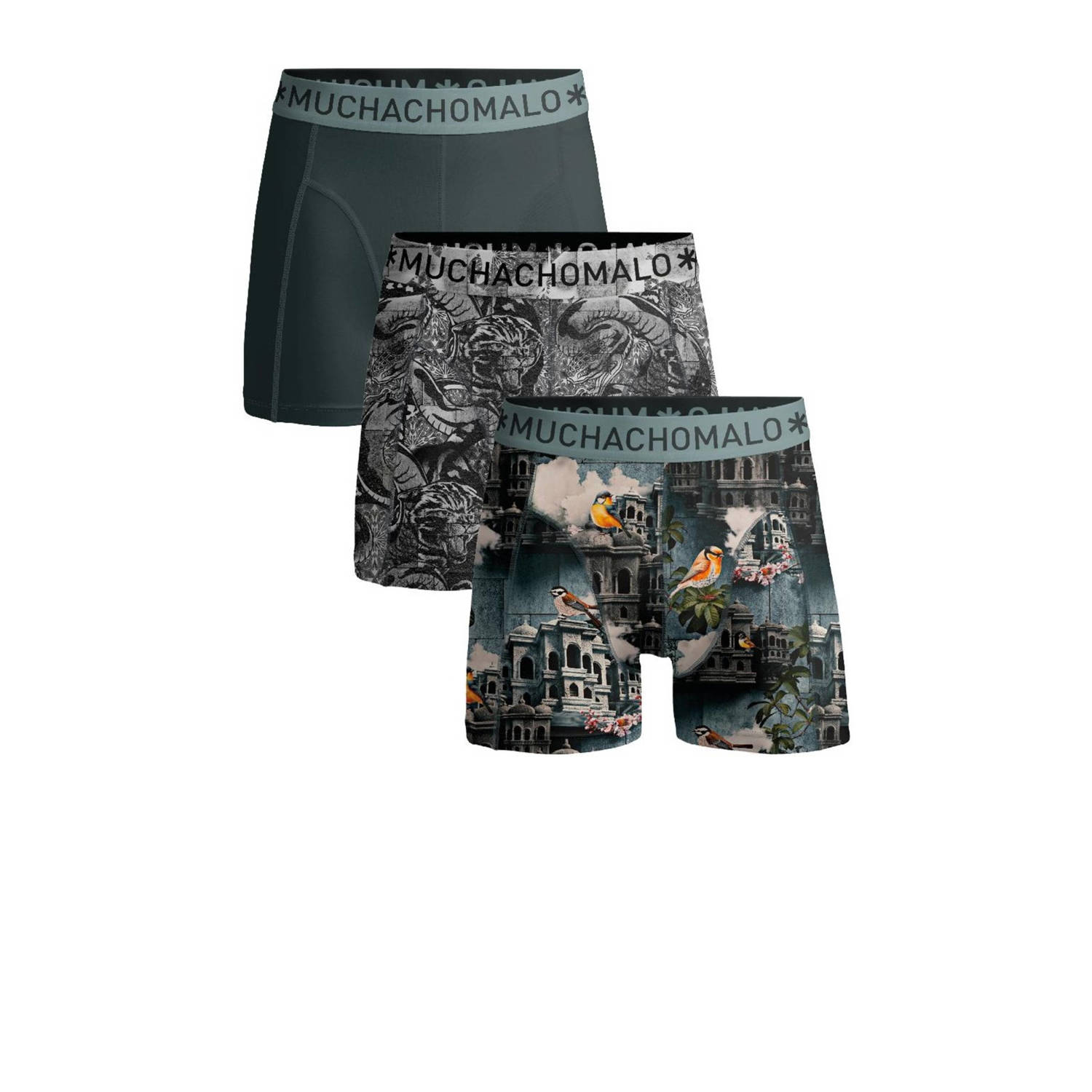 Muchachomalo Boxershort Grijs Jongens Katoen All over print 122 128