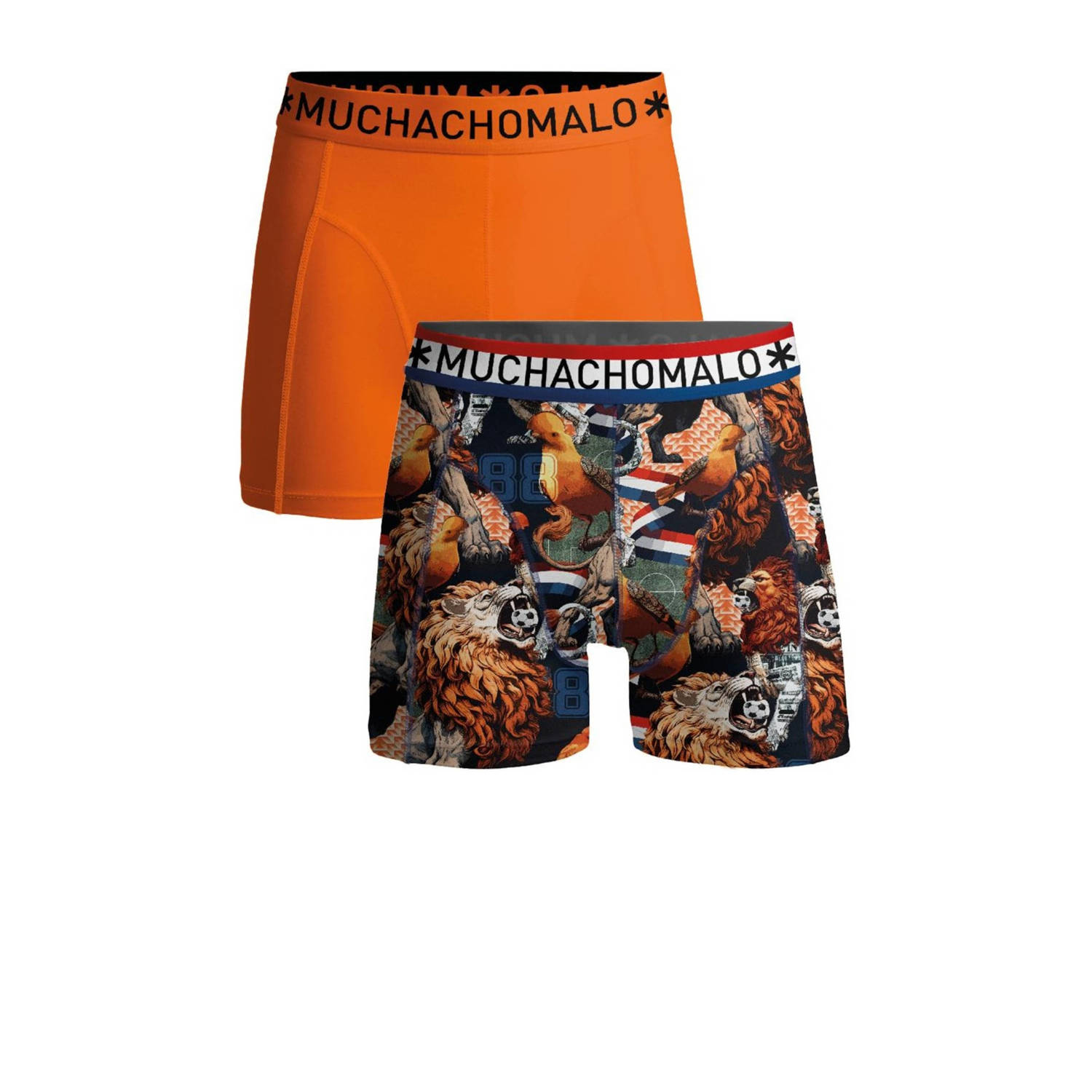 Muchachomalo Boxershort Oranje Jongens Katoen Dierenprint 122 128