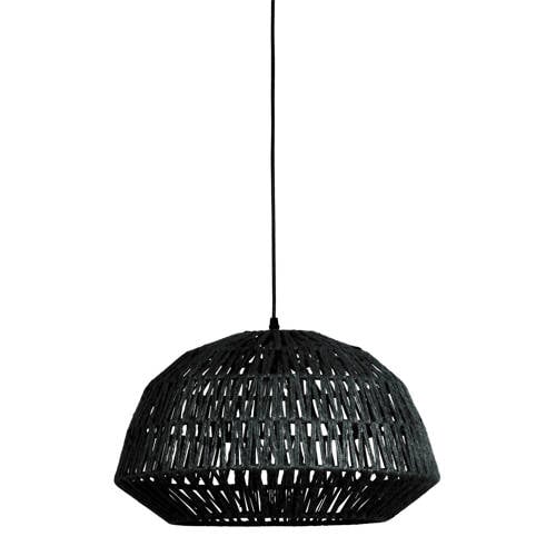WOOOD Kace Hanglamp - Jute - Zwart - 26x45x45 afbeelding