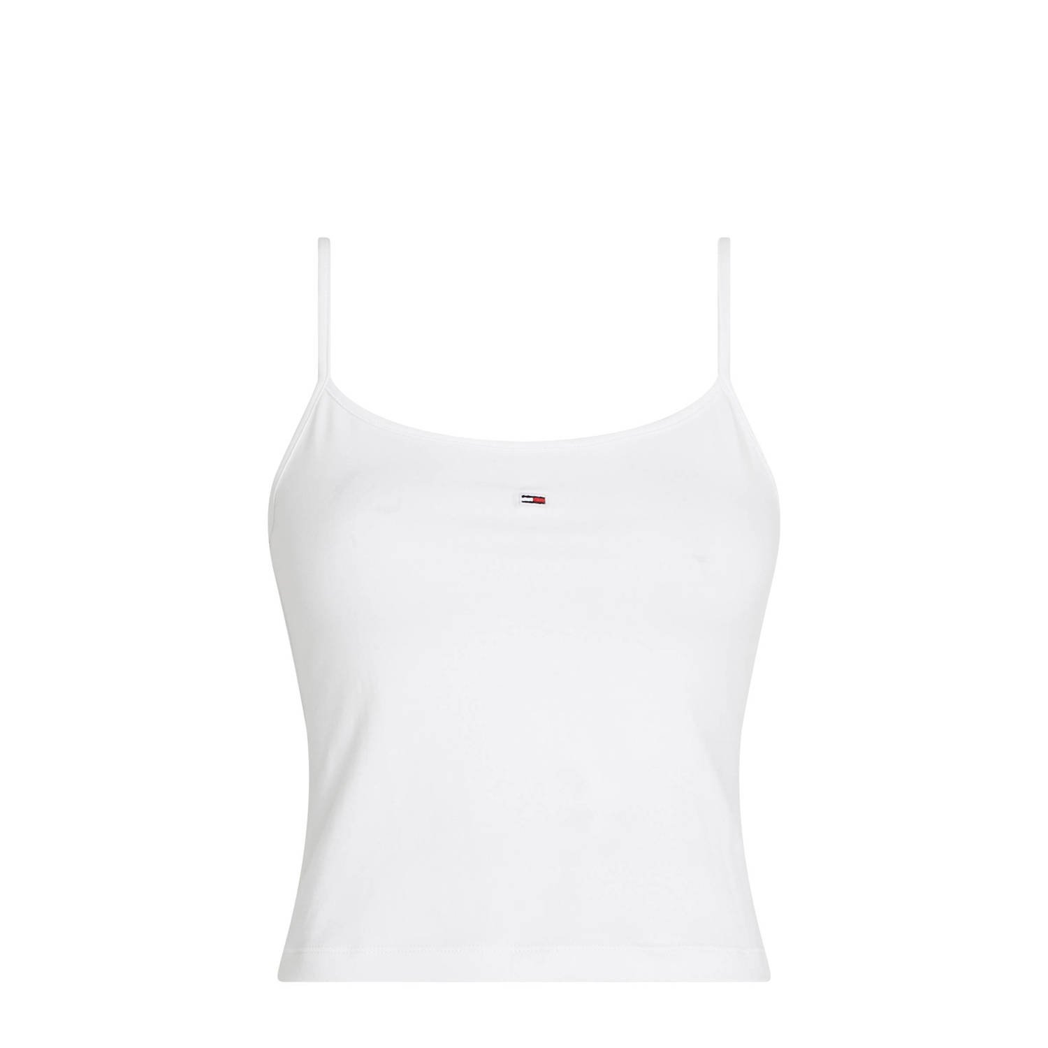 TOMMY JEANS Top met spaghettibandjes Crop Essential Strap Tank Top kort met verstelbare spaghettibandjes merklogo