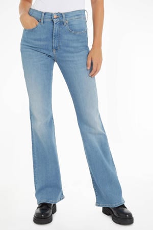 wide leg jeans light blue denim