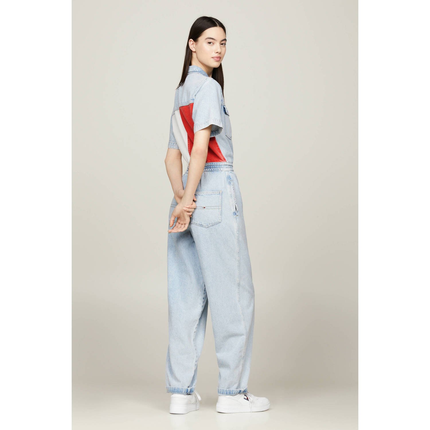 Tommy Jeans jumpsuit met logo light blue denim