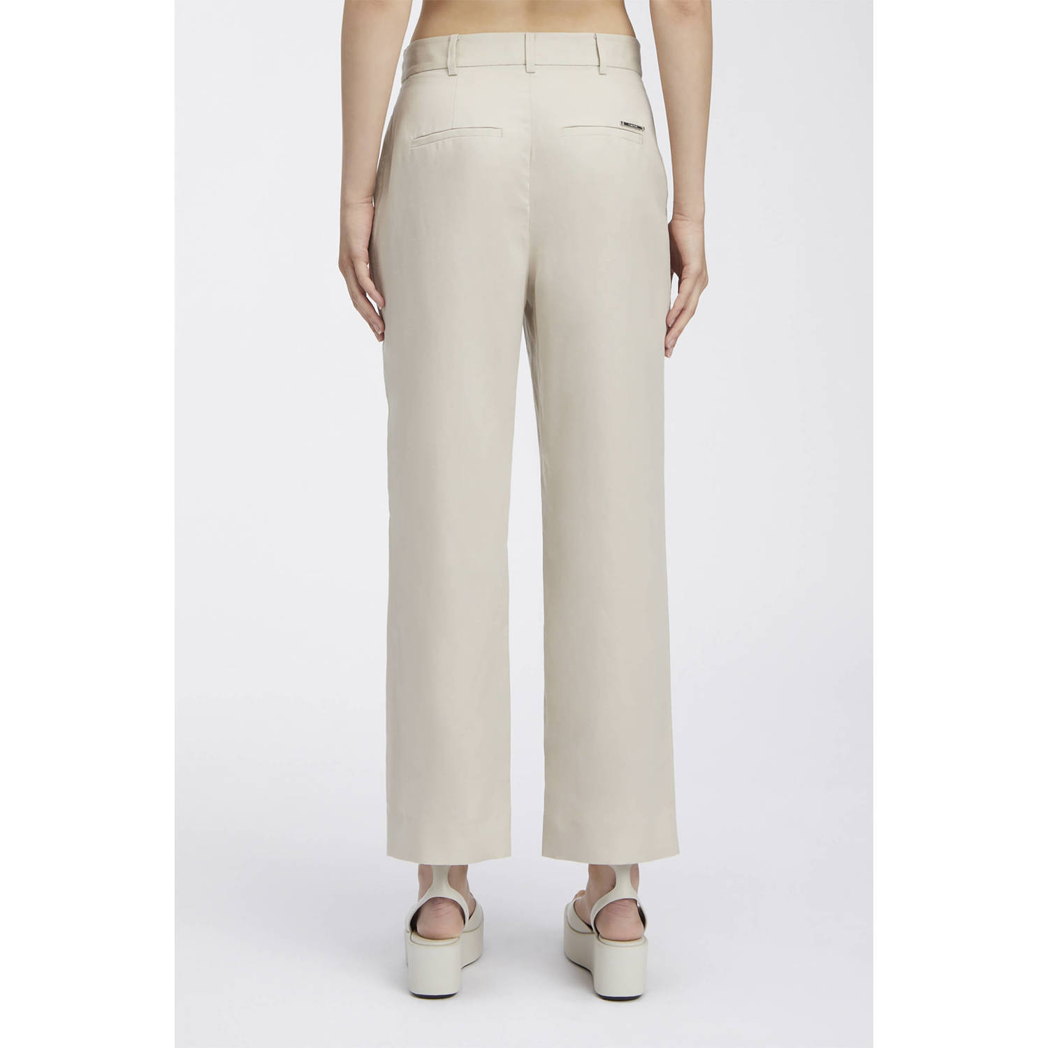 Calvin Klein straight fit pantalon ecru