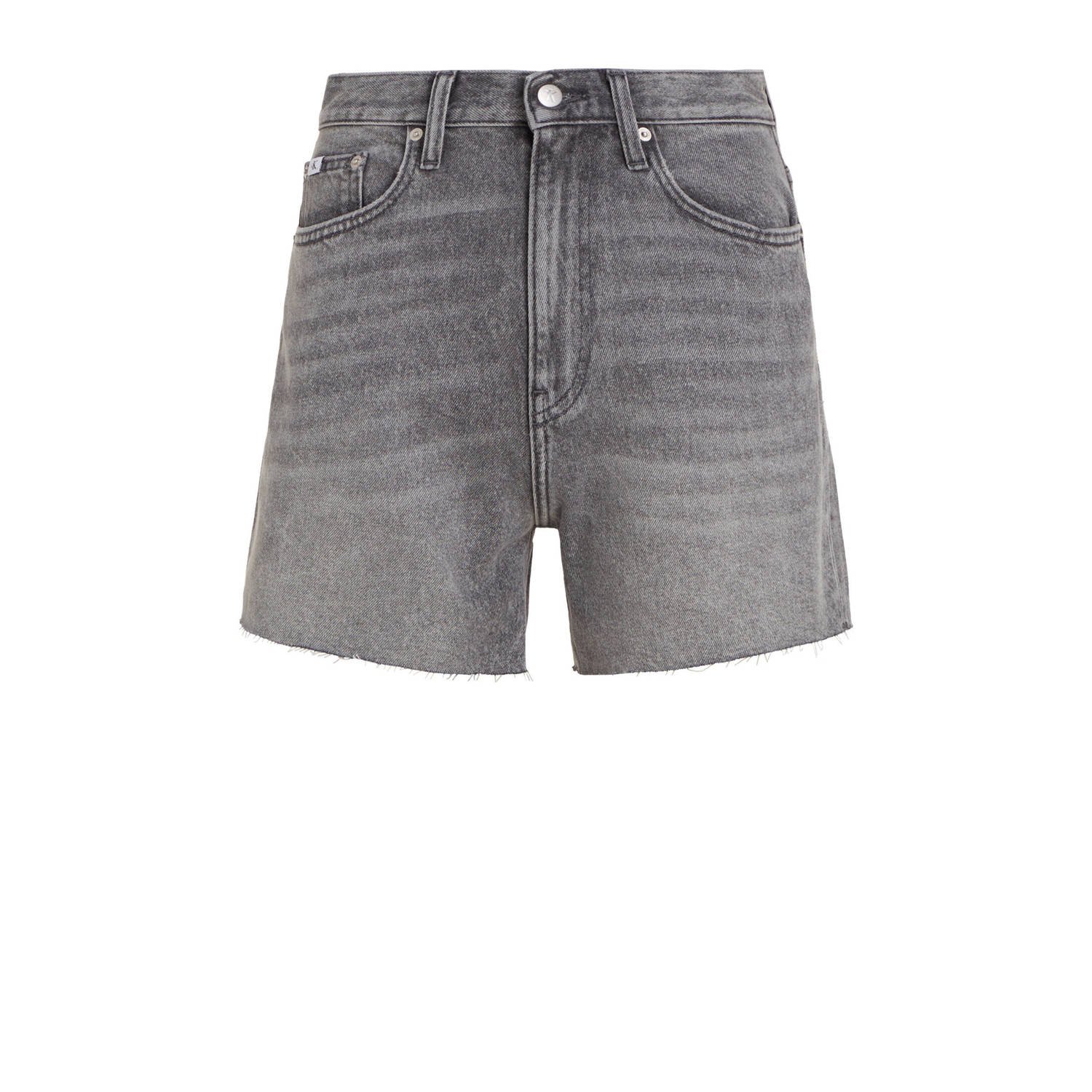 CALVIN KLEIN JEANS high waist regular fit short grijs