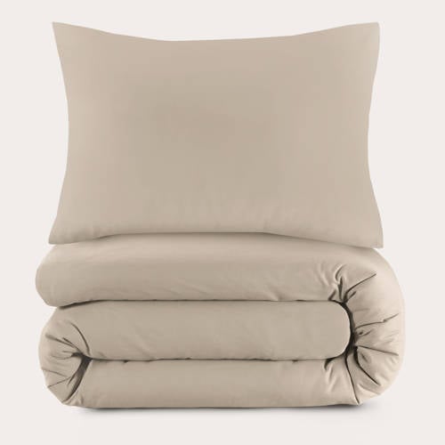 NOUS Living basis dekbedovertrek katoen beige (140x220 cm) - Beige
