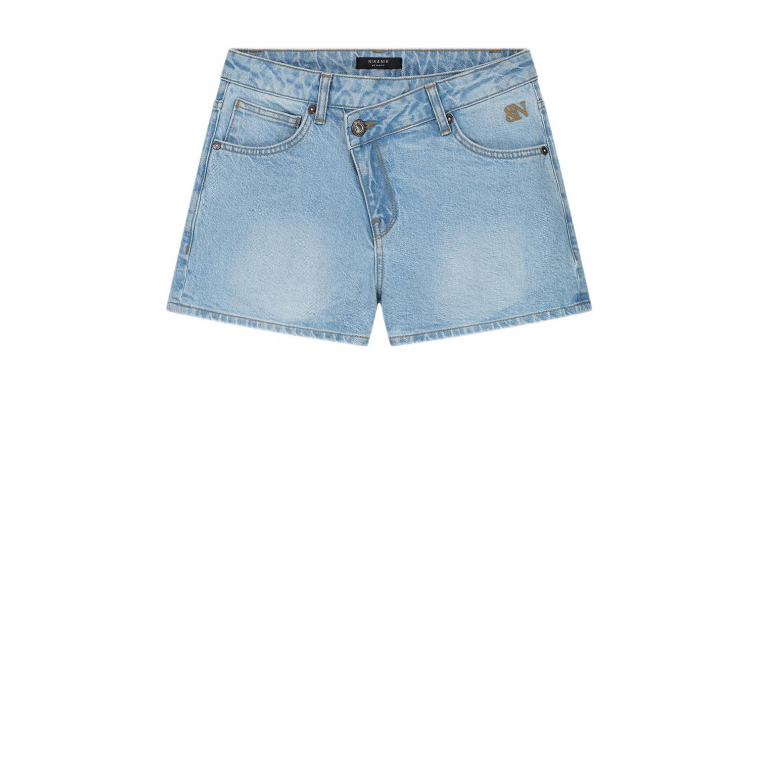 NIK&NIK denim short Faye light blue Korte broek Blauw Effen 128