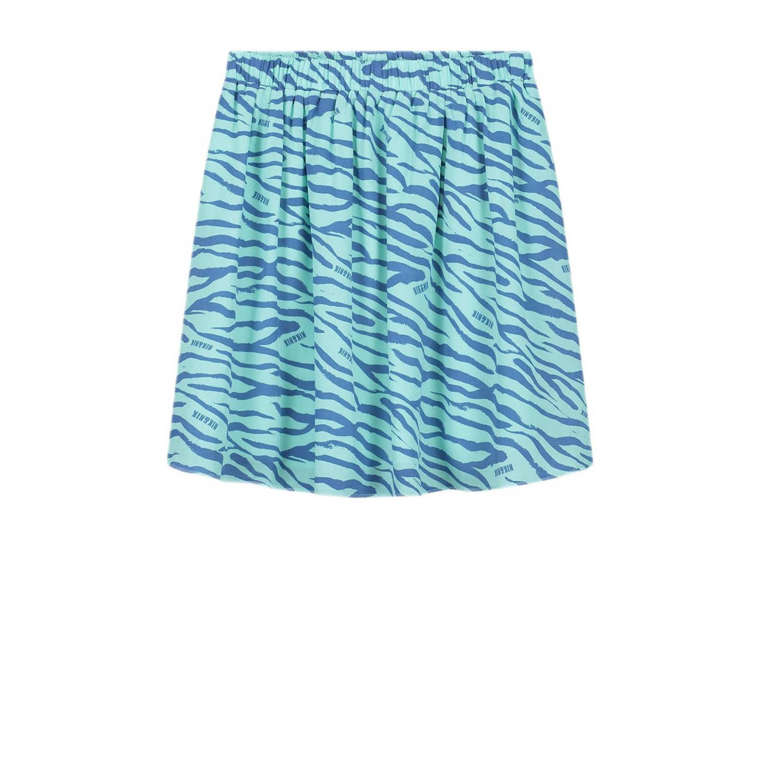 NIK&NIK rok Kenley met zebraprint helderblauw donkerblauw Meisjes Gerecycled polyester 152