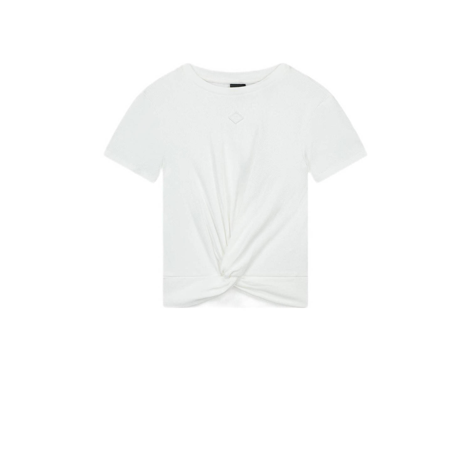 NIK&NIK T-shirt Knot offwhite Wit Meisjes Stretchkatoen Ronde hals Effen 164