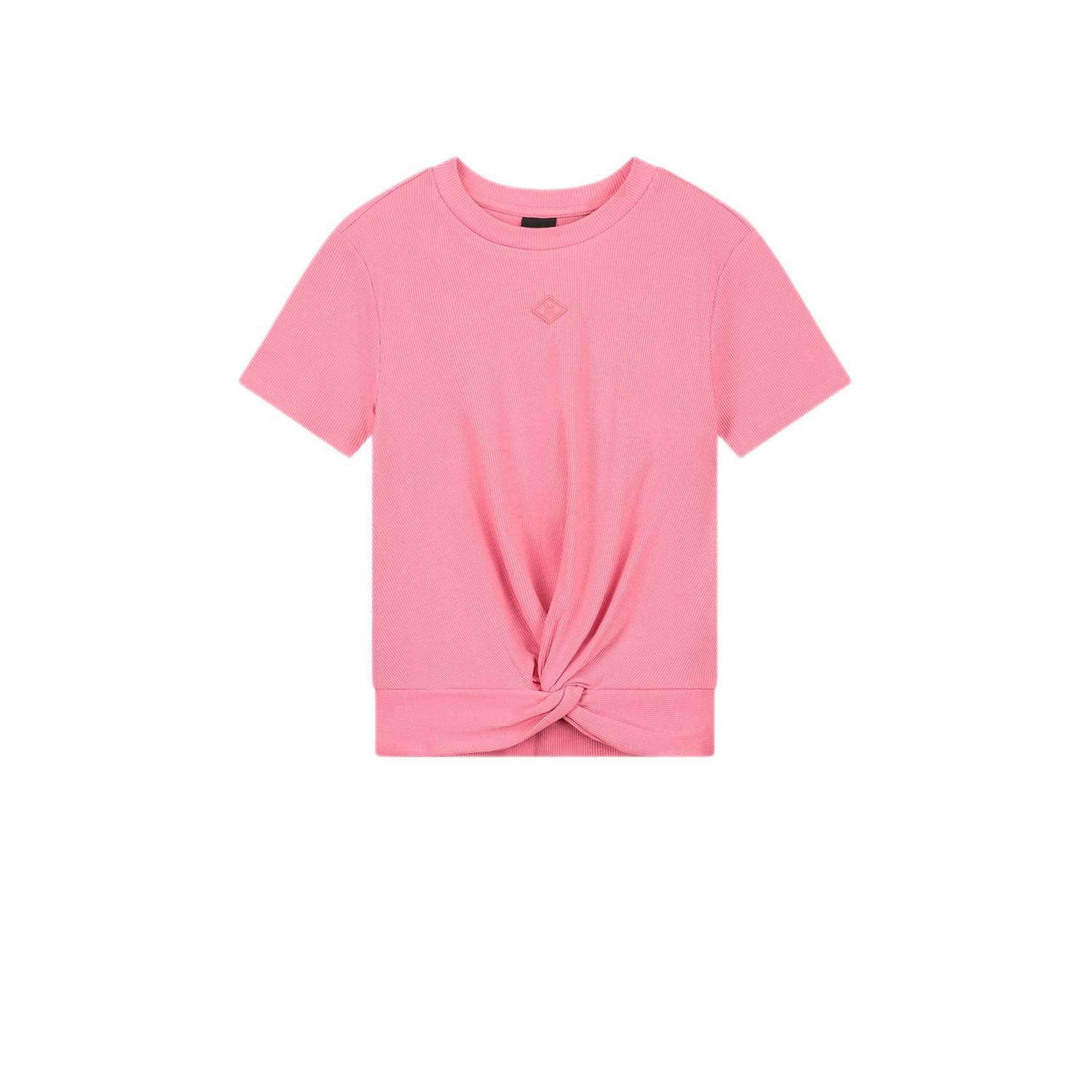 NIK&NIK T-shirt Knot roze Meisjes Stretchkatoen Ronde hals Effen 128