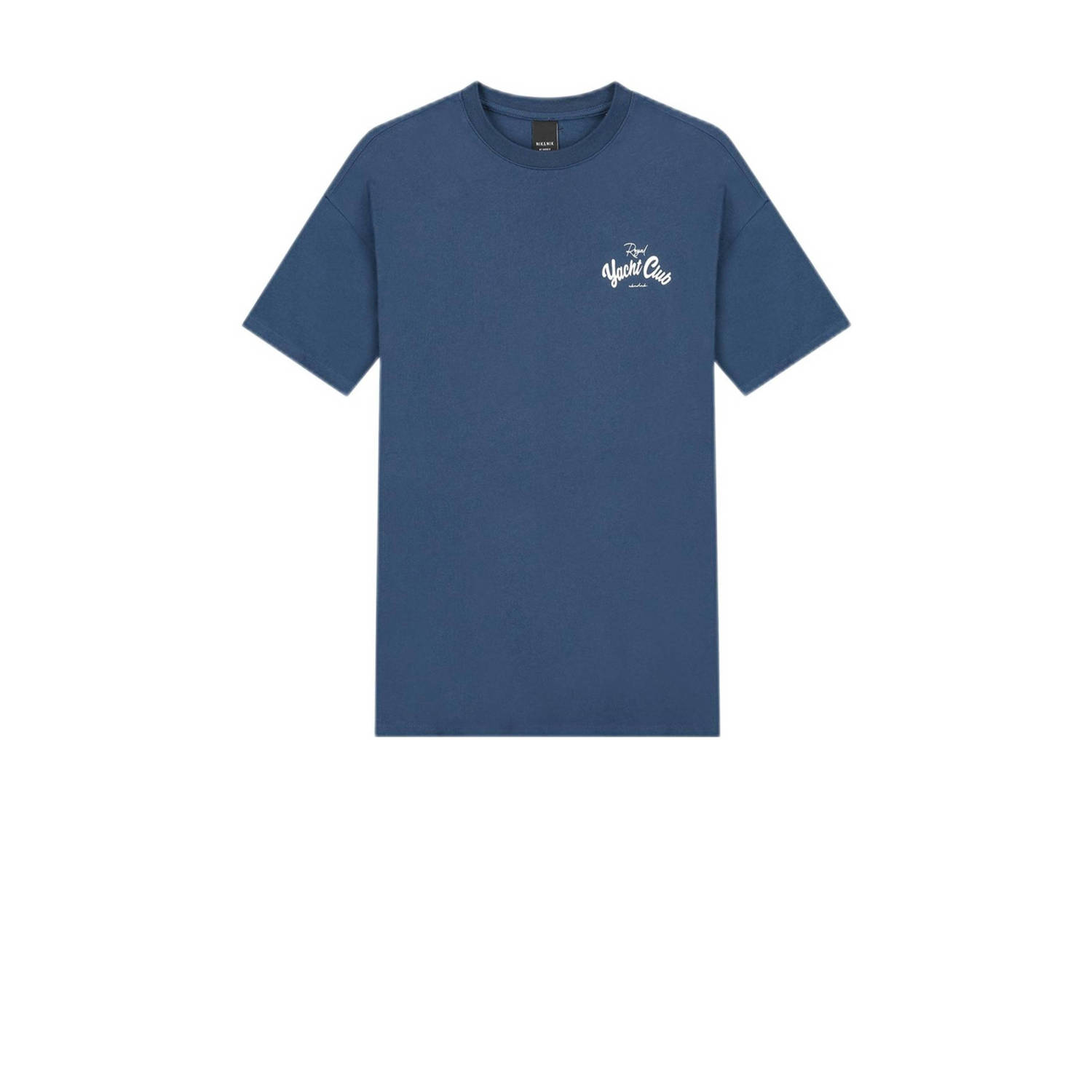 NIK&NIK T-shirt RYC met printopdruk donkerblauw Jongens Katoen Ronde hals 140