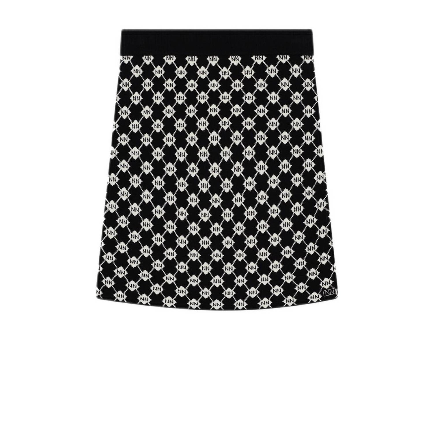 NIK&NIK rok Goldie met all over print zwart beige