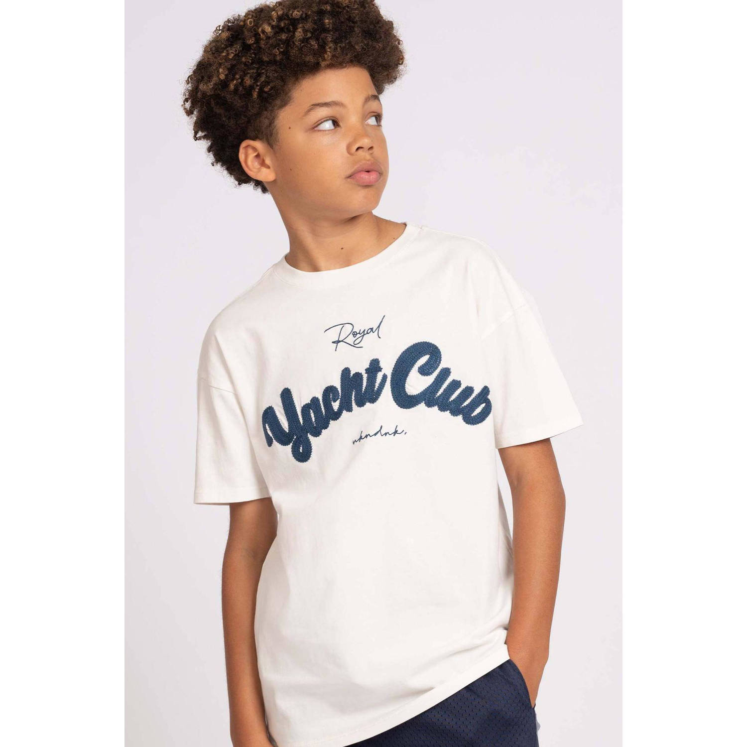 NIK&NIK T-shirt Royal met printopdruk offwhite