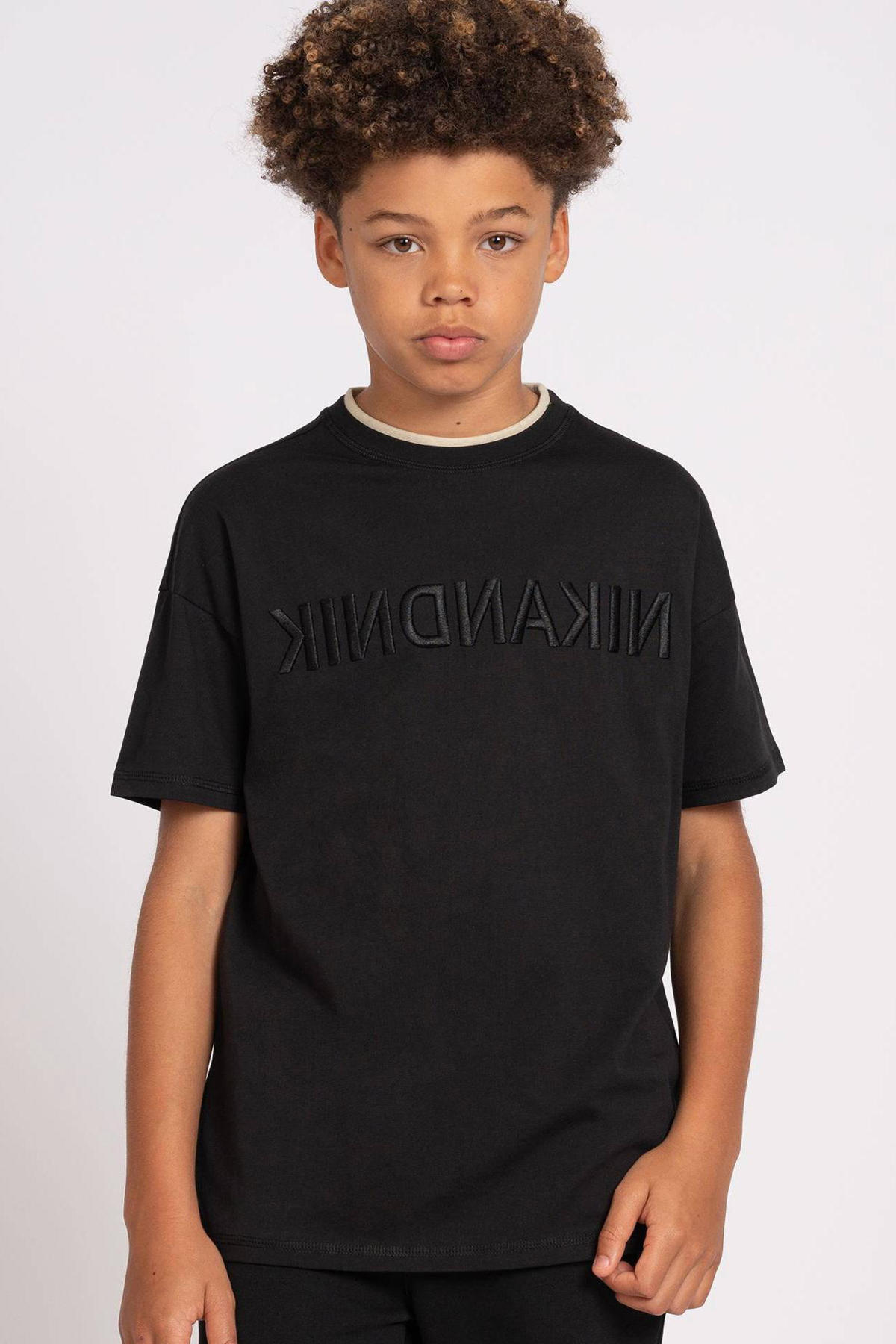 NIK&NIK Tshirt Mirror met logo zwart wehkamp