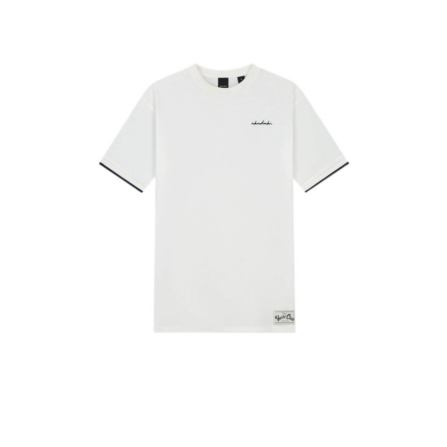 NIK&NIK T-shirt Label offwhite Wit Jongens Katoen Ronde hals Effen 164