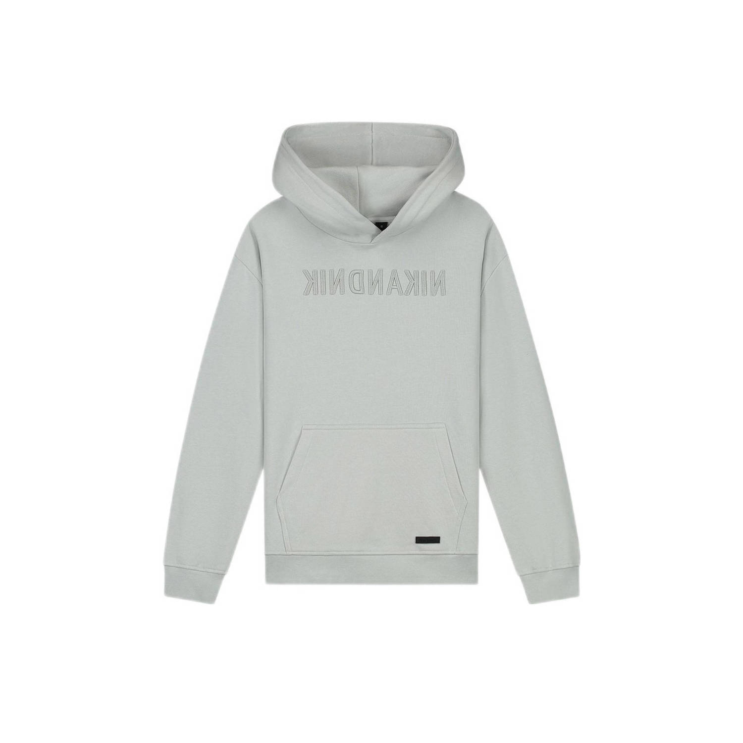 NIK&NIK hoodie Mirror met logo lichtgrijs Sweater Logo 176
