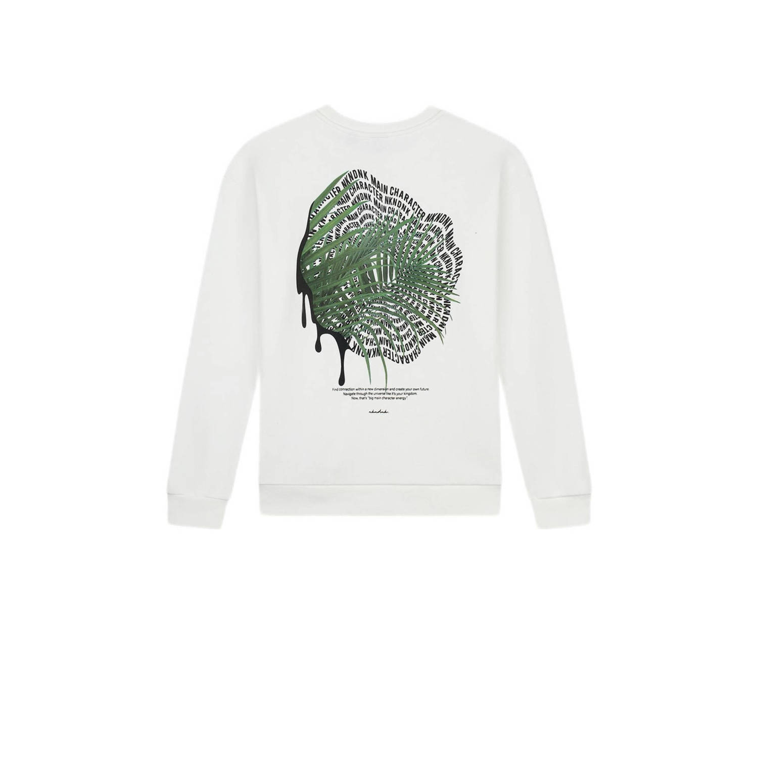 NIK&NIK sweater Palm met backprint offwhite