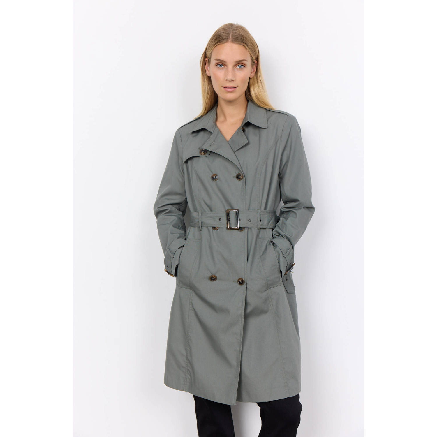 Soyaconcept trenchcoat jas LORA groen