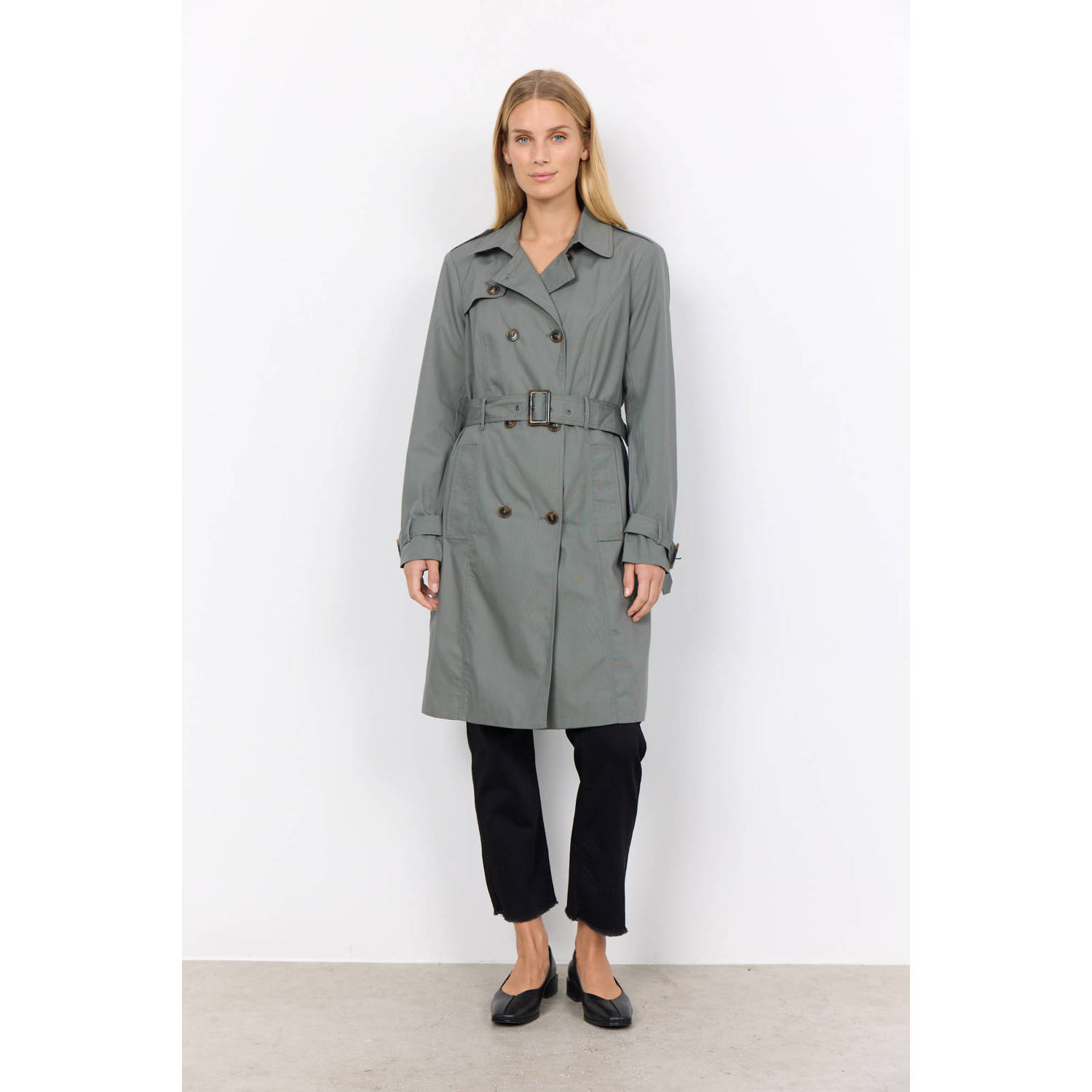 Soyaconcept trenchcoat jas LORA groen