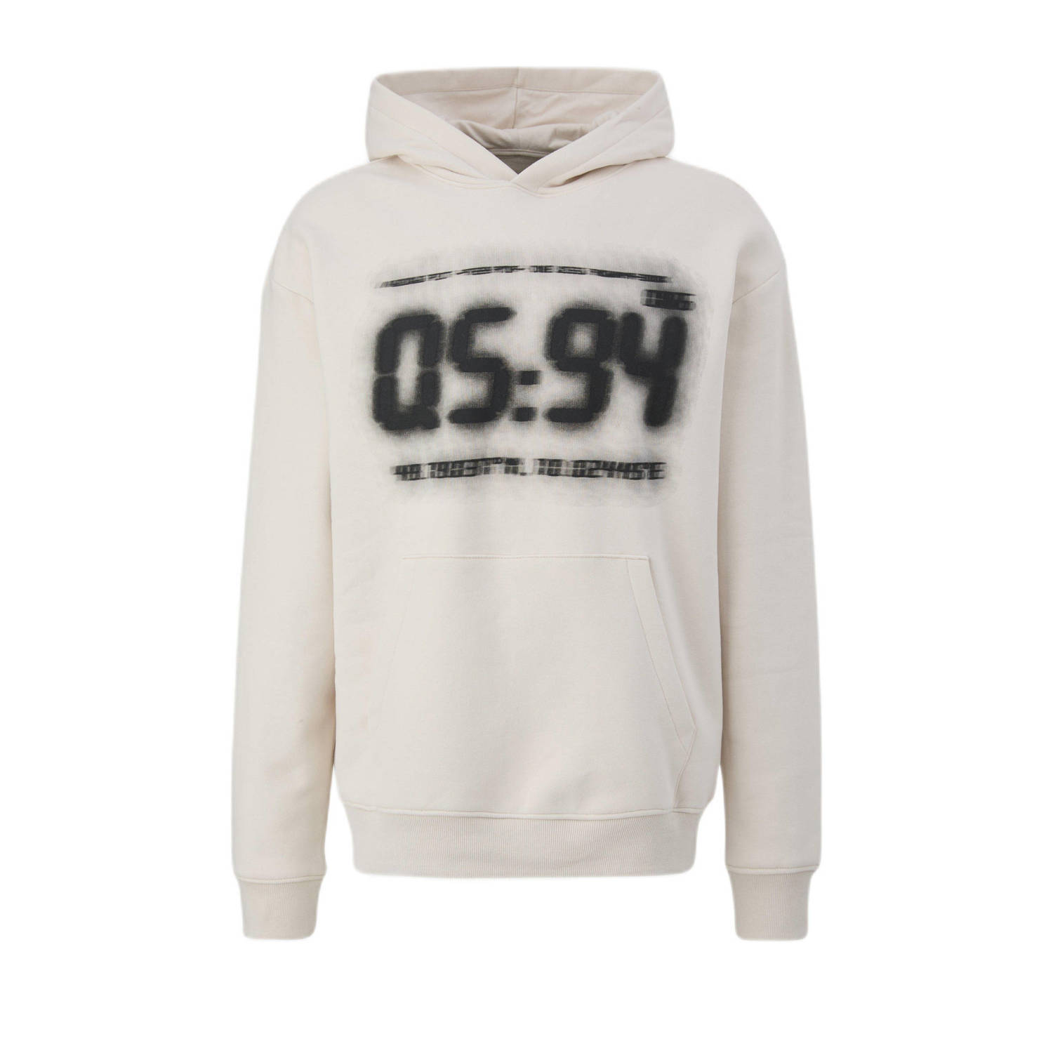 Q S by s.Oliver hoodie met printopdruk ecru