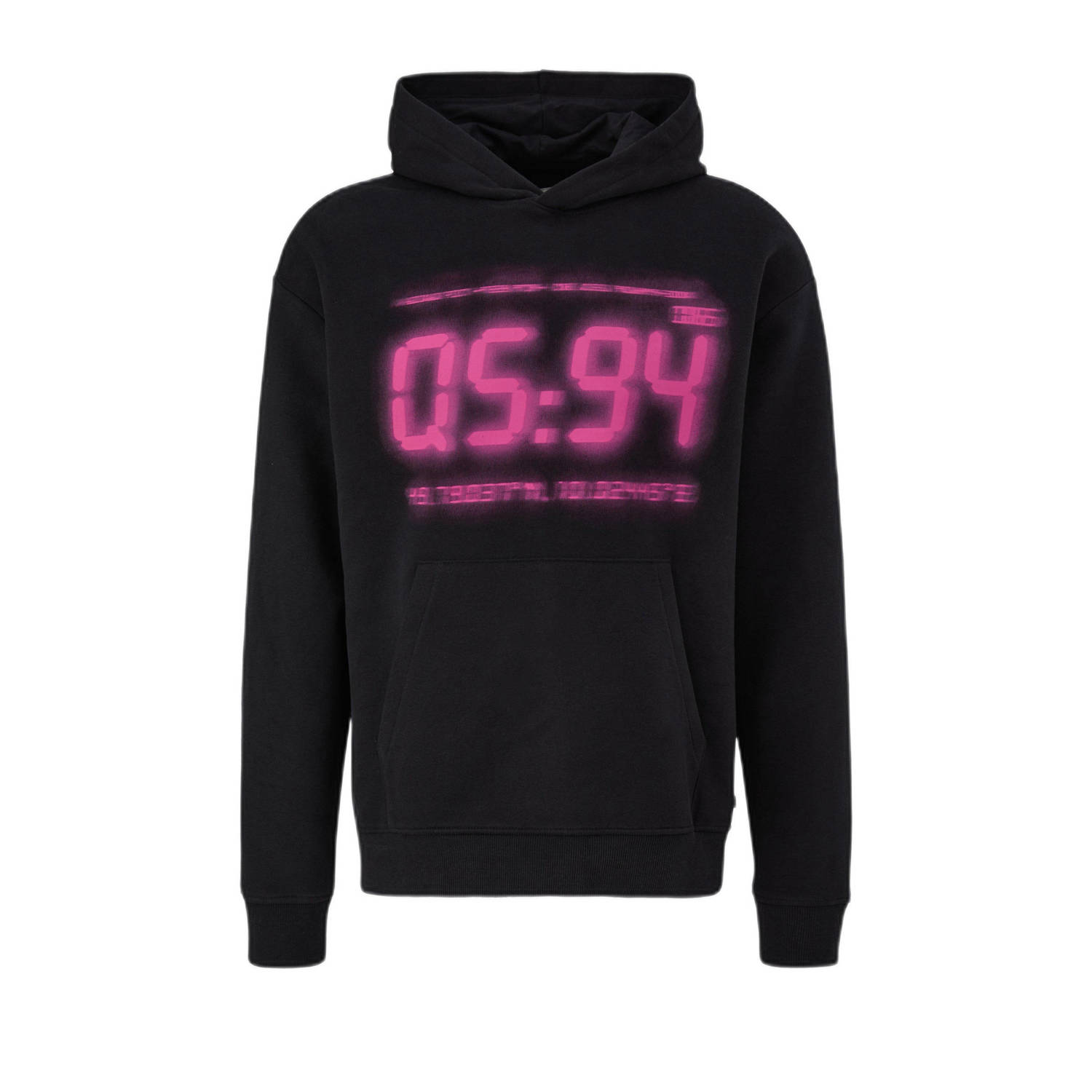 Q S by s.Oliver hoodie met printopdruk zwart