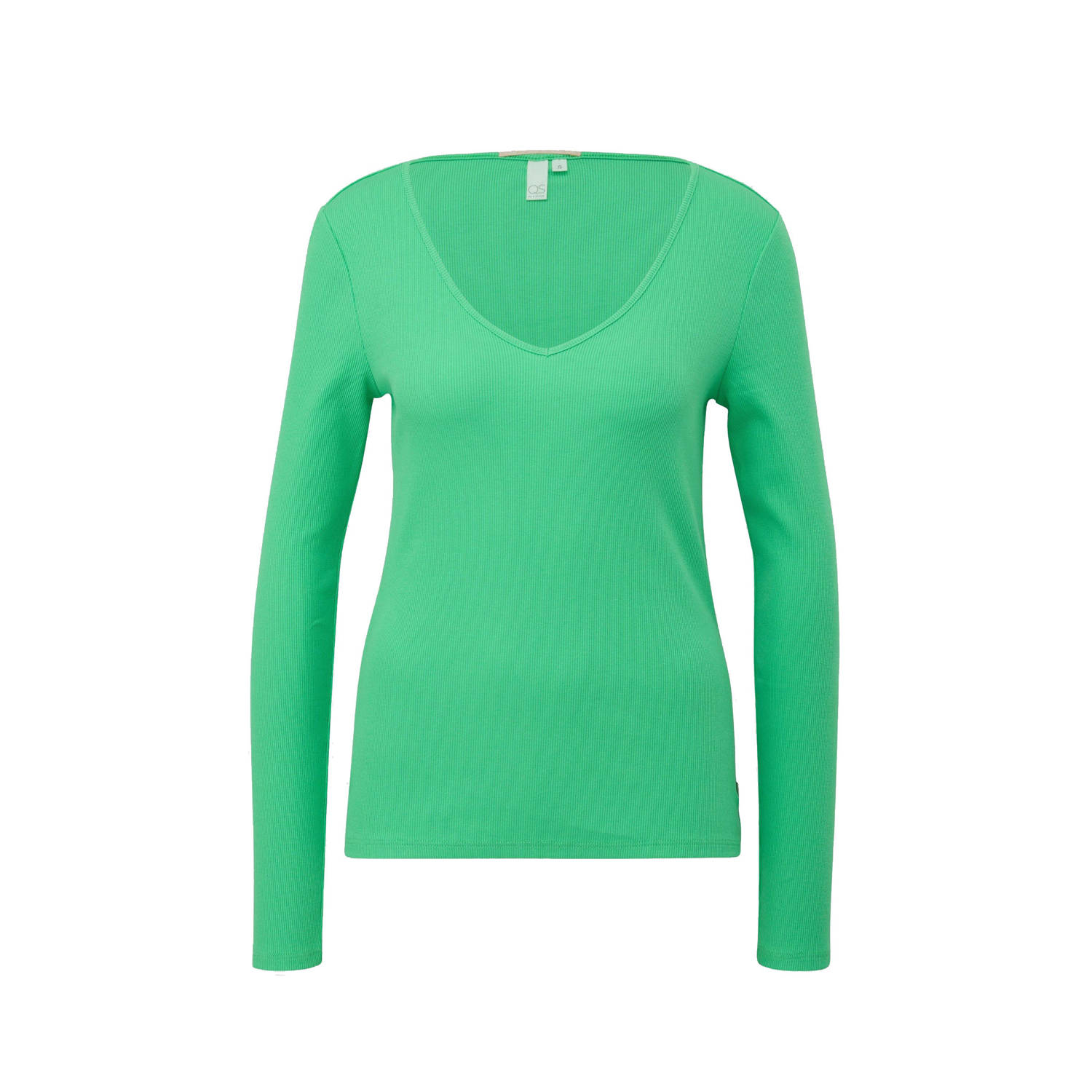 QS by s.Oliver Shirt met lange mouwen met afgeronde V-hals