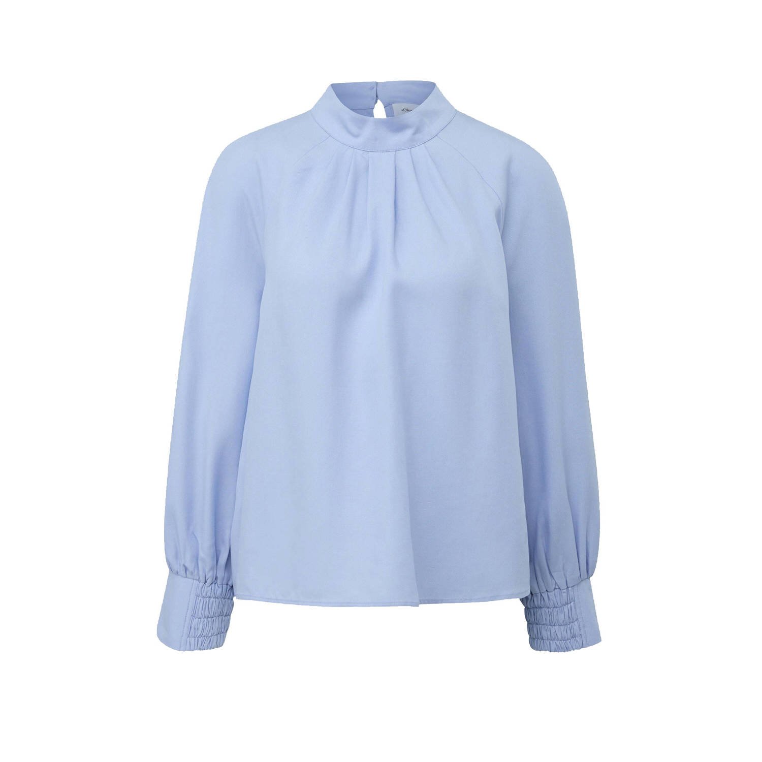 S.Oliver BLACK LABEL blousetop met open detail lichtblauw