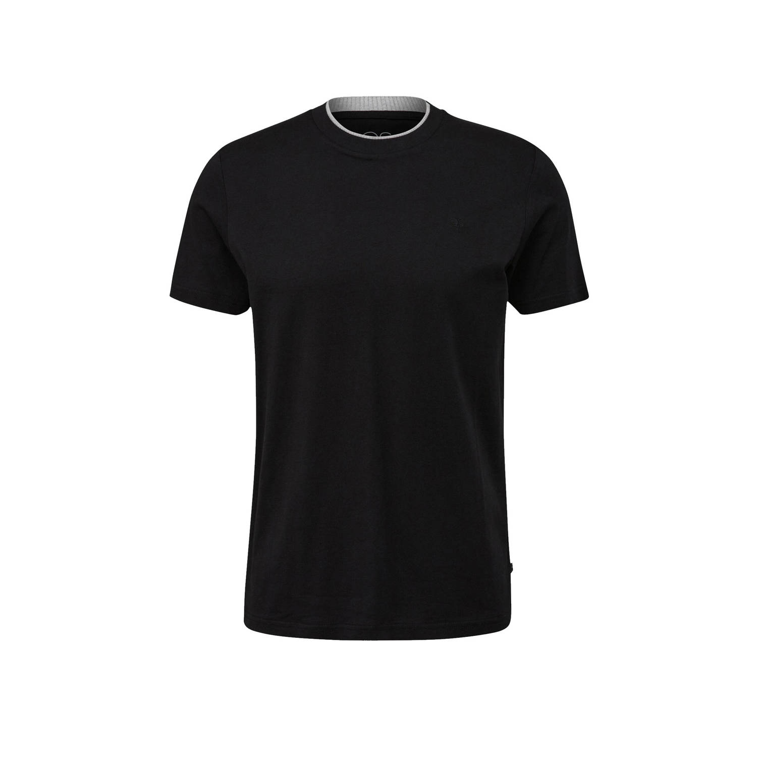 Q S by s.Oliver regular fit T-shirt met logo zwart