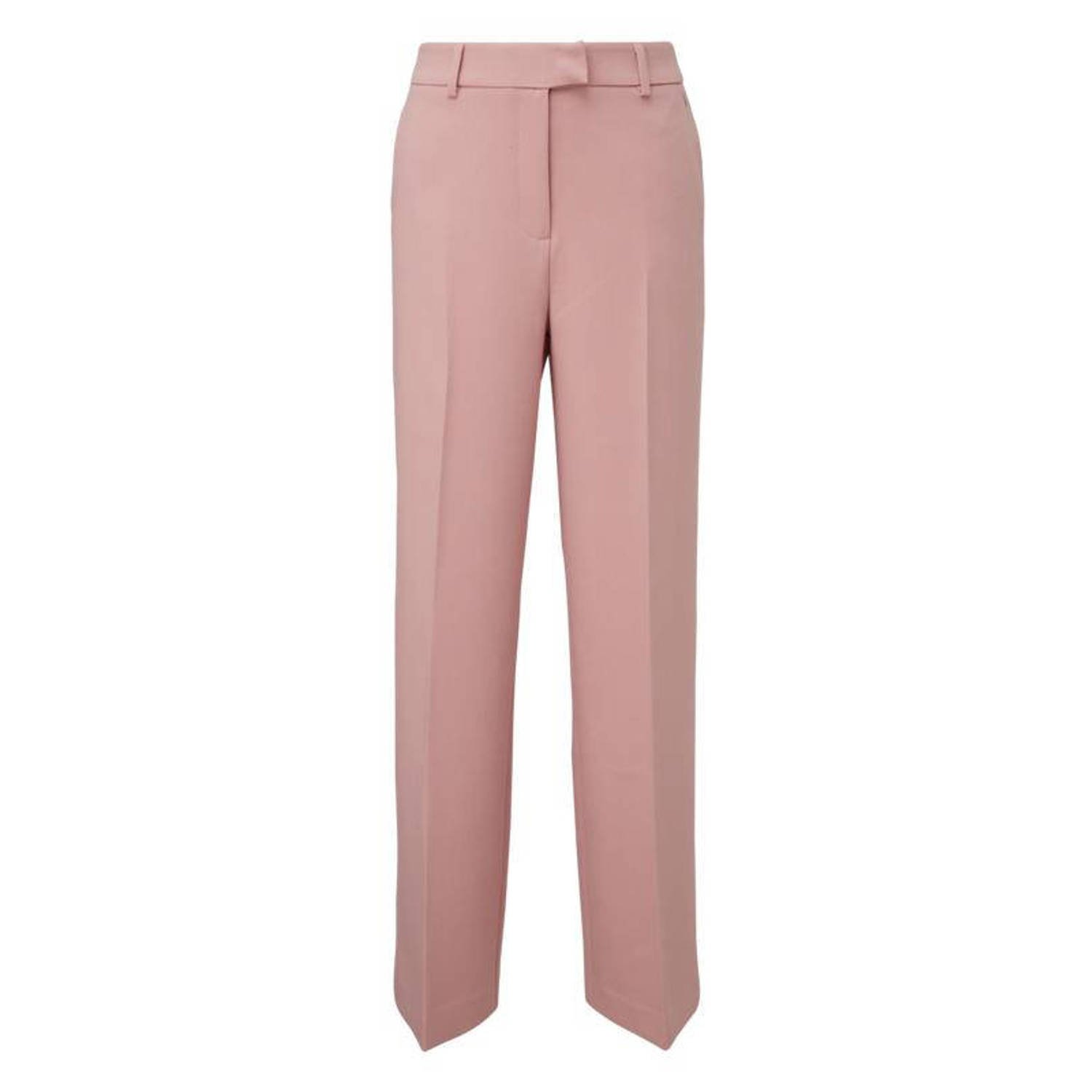 Comma straight fit pantalon lichtroze