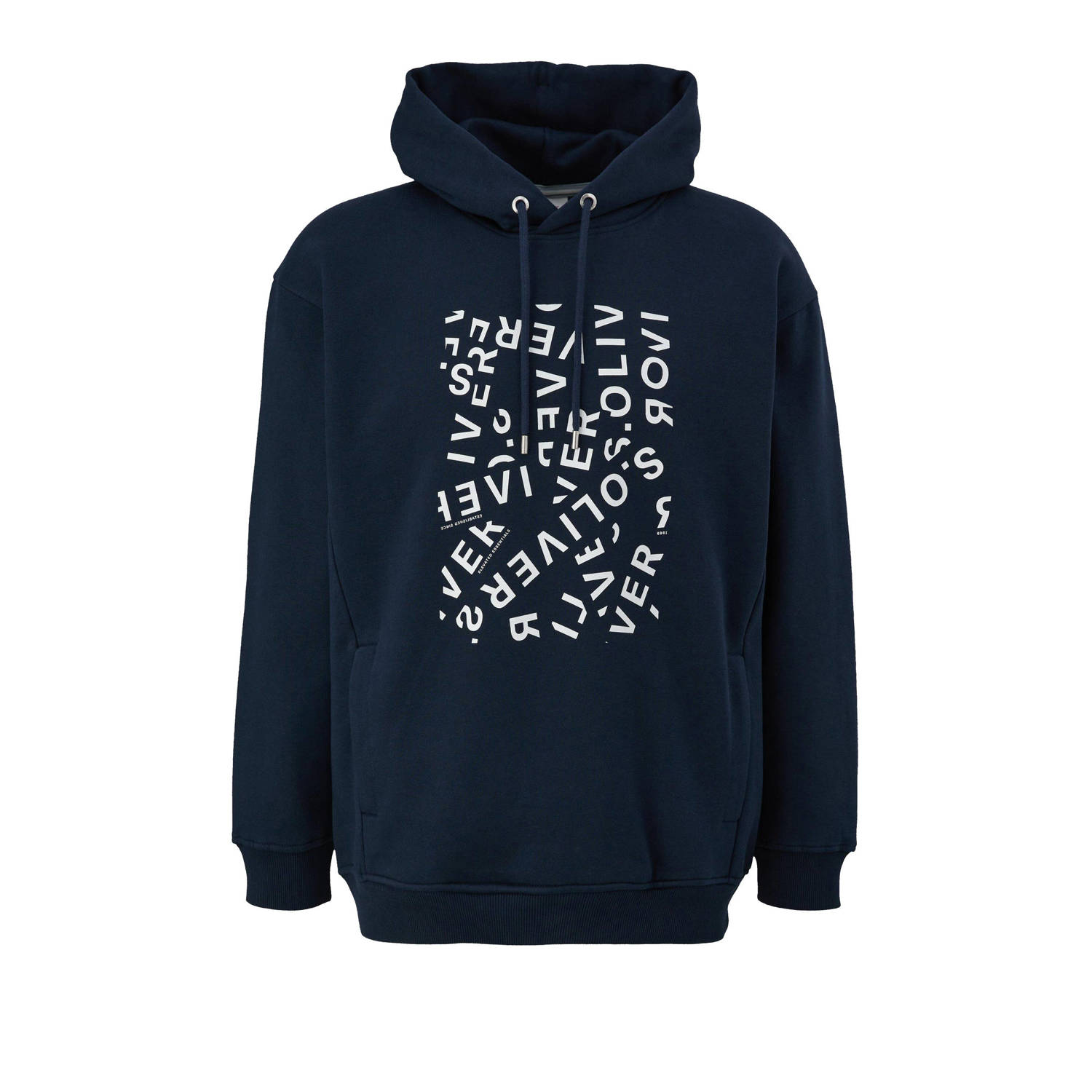 S.Oliver hoodie met printopdruk marine