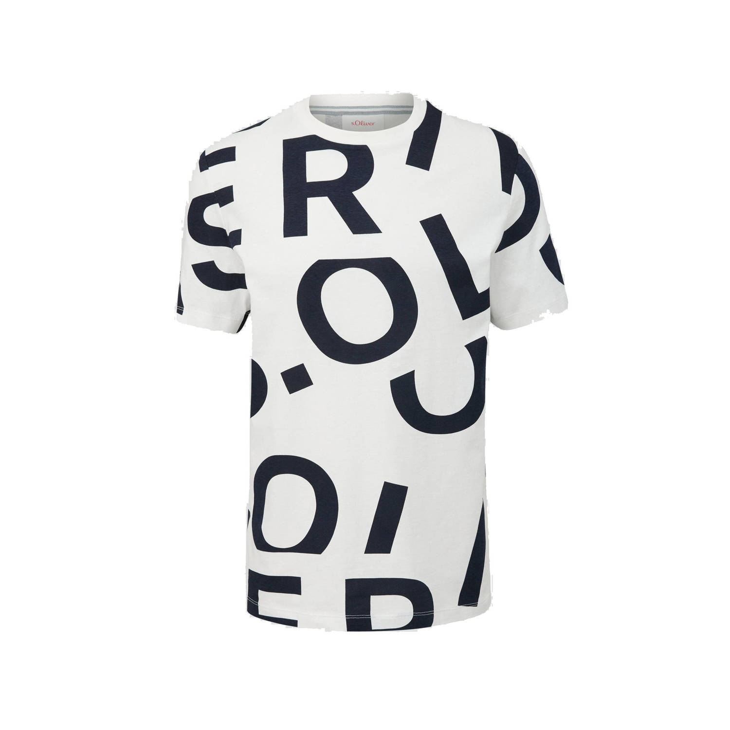 S.Oliver regular fit T-shirt met all over print wit