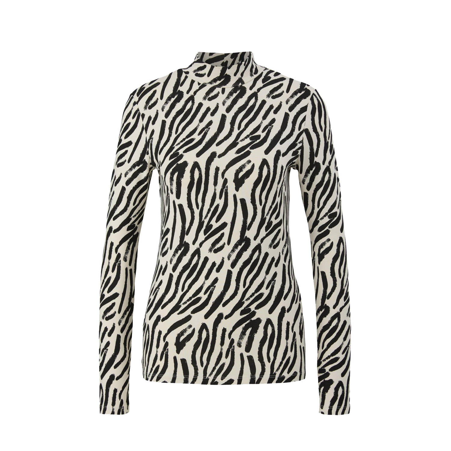 S.Oliver top met all over print ecu zwart