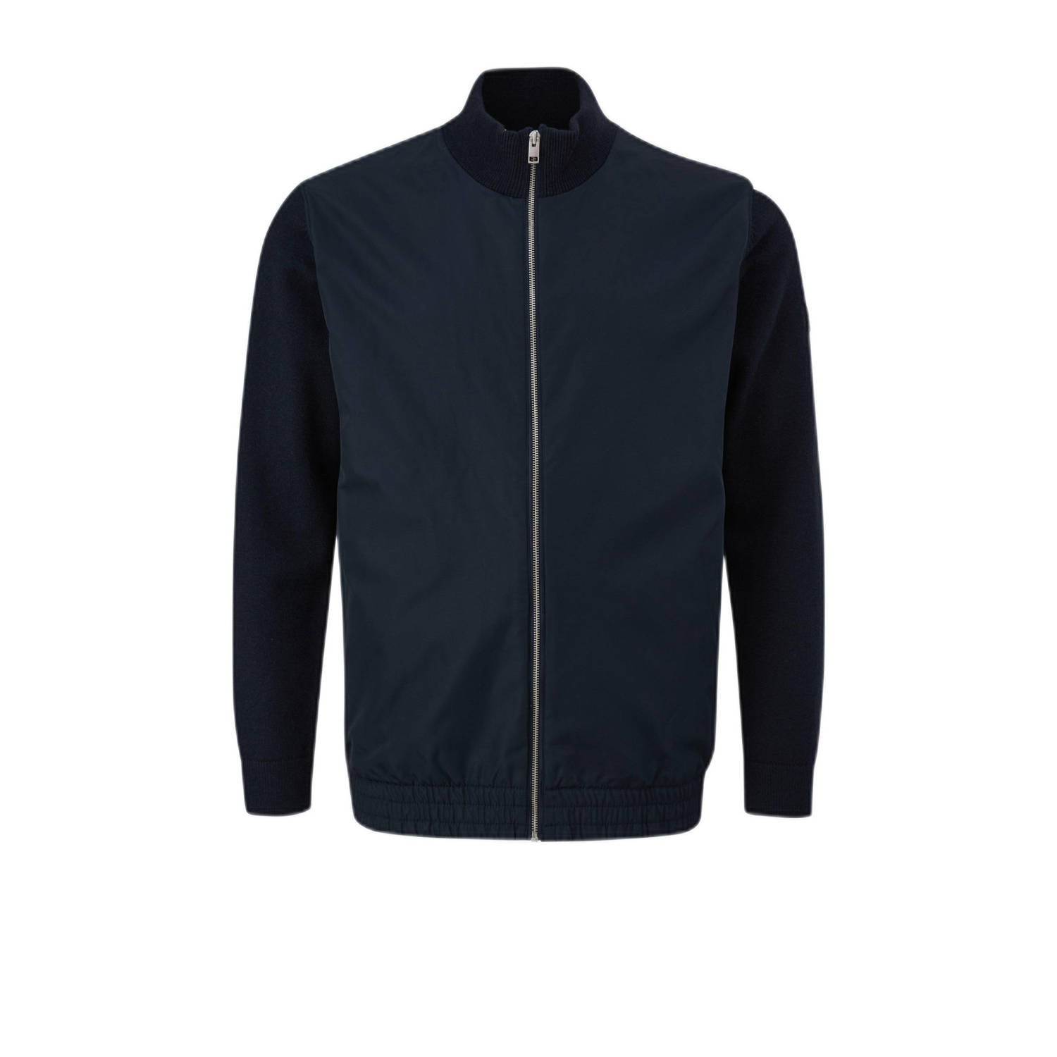 S.Oliver Big Size vest Plus Size met wol en logo blauw zwart