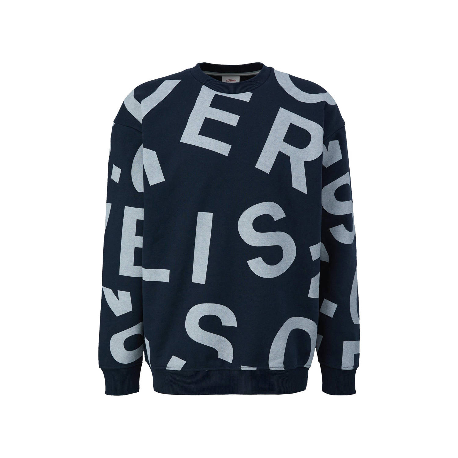 S.Oliver sweater met all over print marine
