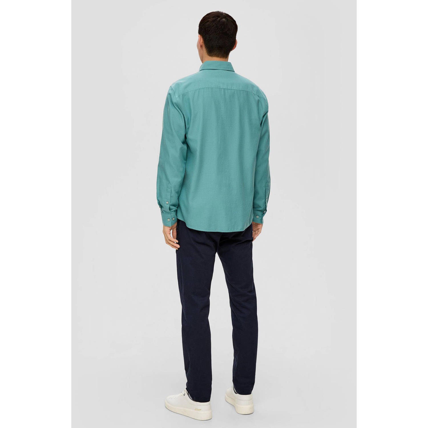 s.Oliver regular fit overhemd turquoise