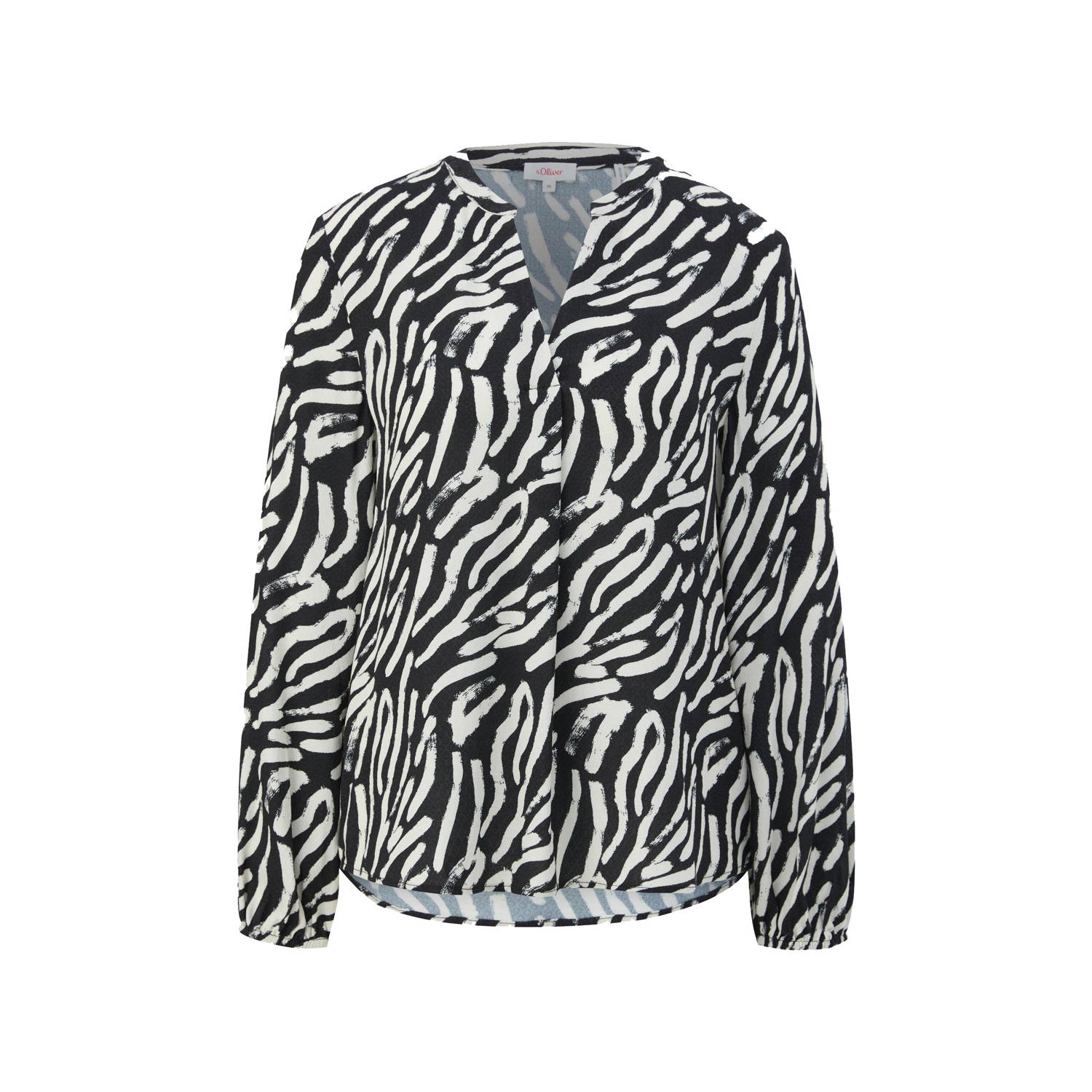 S.Oliver Blouse met lange mouwen met opvallend twee-kleurig patroon
