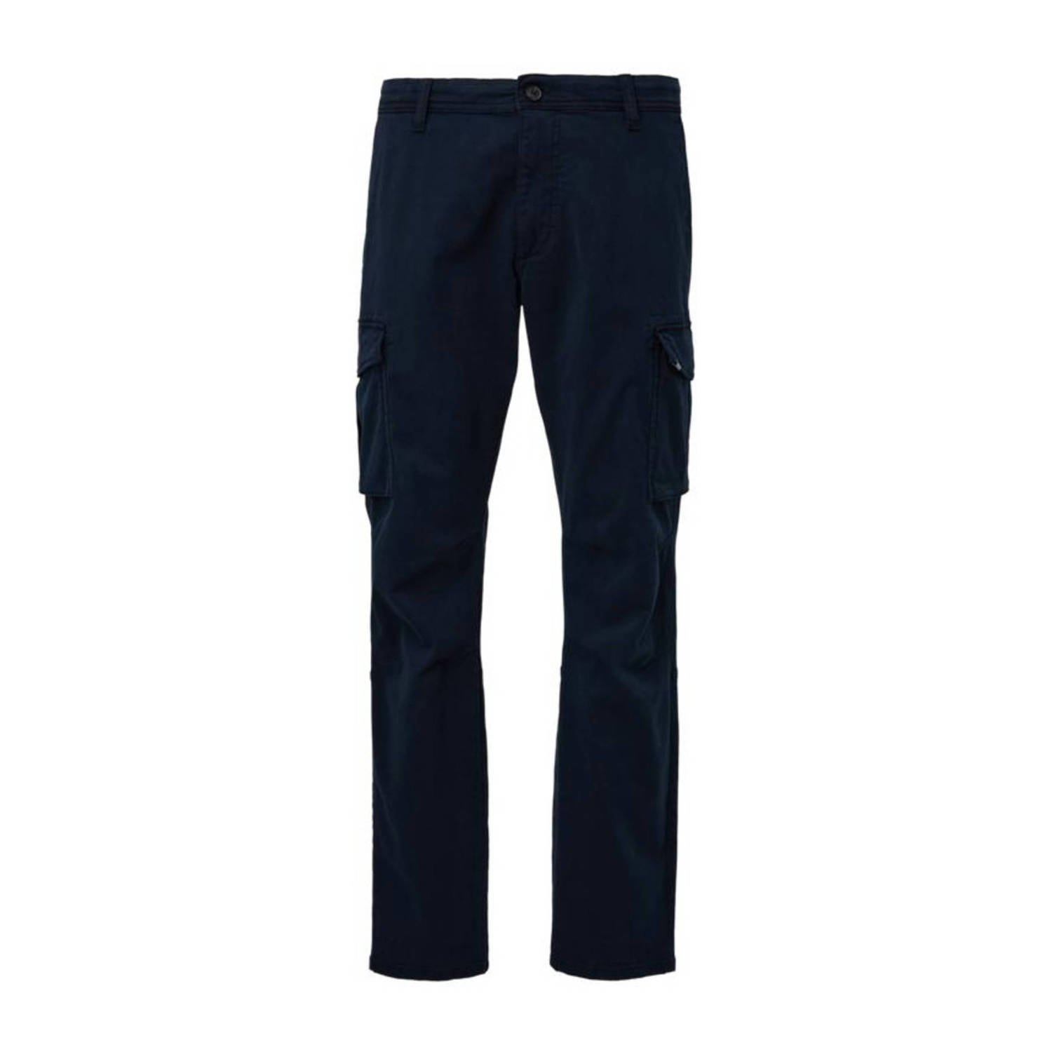 S.Oliver straight fit cargo broek blauw zwart