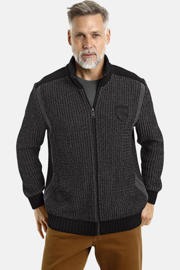 thumbnail: Jan Vanderstorm vest HALSTEN met logo Plus Size zwart