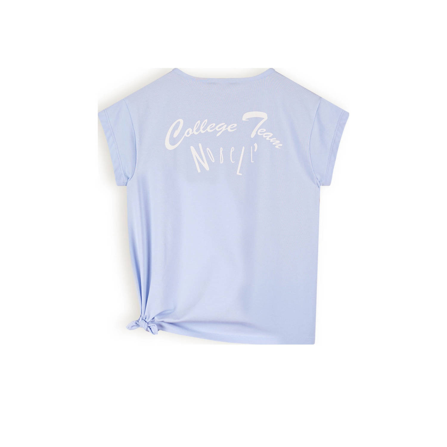 NoBell T-shirt Kasis met backprint zachtblauw